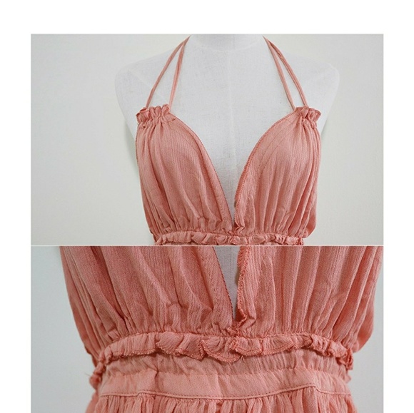 Backless Tie Halter Top Summer Dress - Picture 5 of 5